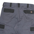 DICKIES Mens Shorts Grey & Black Cargo M W36 Workwear Cotton Pockets