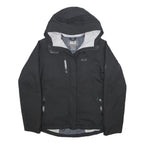 JACK WOLFSKIN Womens Black Outdoor Jacket L Polyester Zip Hooded Plain