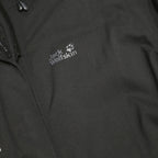 JACK WOLFSKIN Womens Black Outdoor Jacket L Polyester Zip Hooded Plain