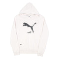 PUMA Mens White Hoodie L Cotton Blend Classic Logo Pullover Sweatshirt