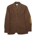 SISLEY Womens Brown Wool Tailored Button Jacket S Houndstooth Elbow Patches