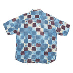 Mens Blue & Maroon Check Shirt XL Casual Comfortable Polyester