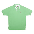 TOMMY HILFIGER Mens Green Short Sleeve Polo Shirt L Cotton Classic Fit
