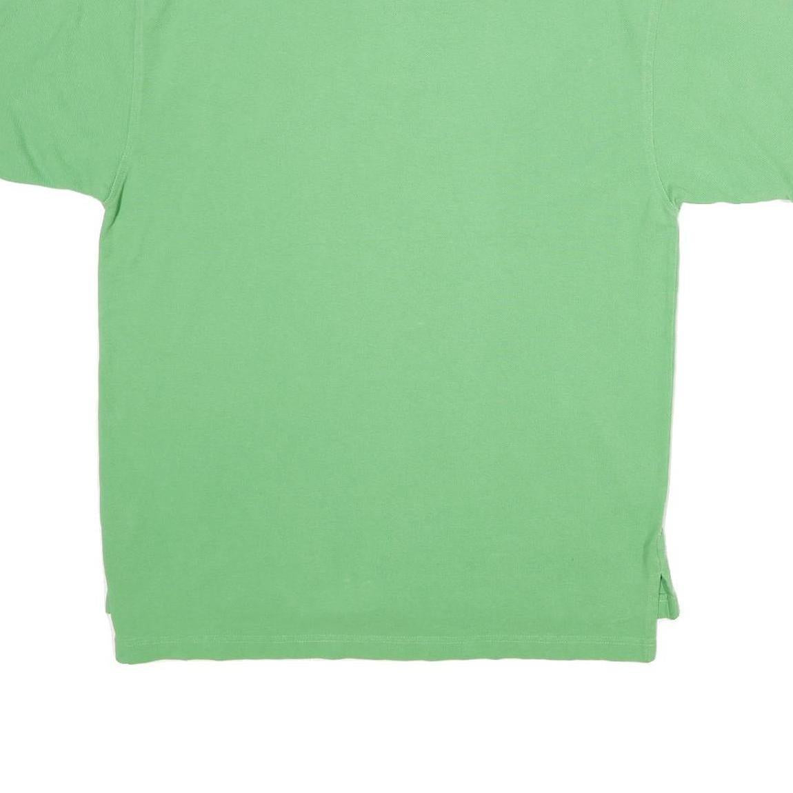 TOMMY HILFIGER Mens Green Short Sleeve Polo Shirt L Cotton Classic Fit