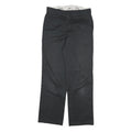 DICKIES Mens Cotton Blend Black Regular Fit Straight Trousers W30 L30 Workwear