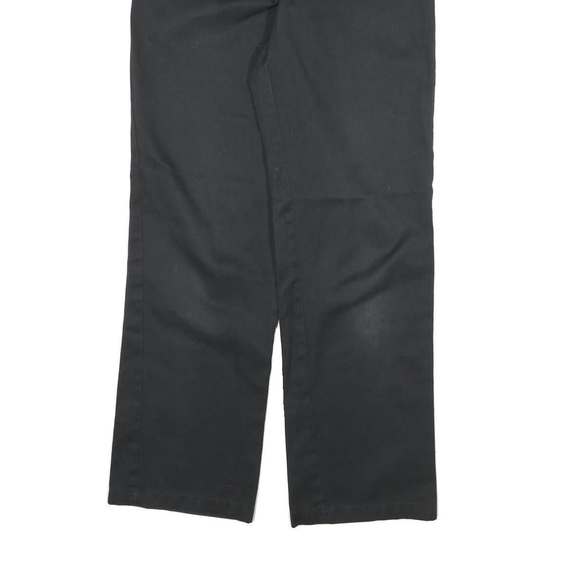 DICKIES Mens Cotton Blend Black Regular Fit Straight Trousers W30 L30 Workwear