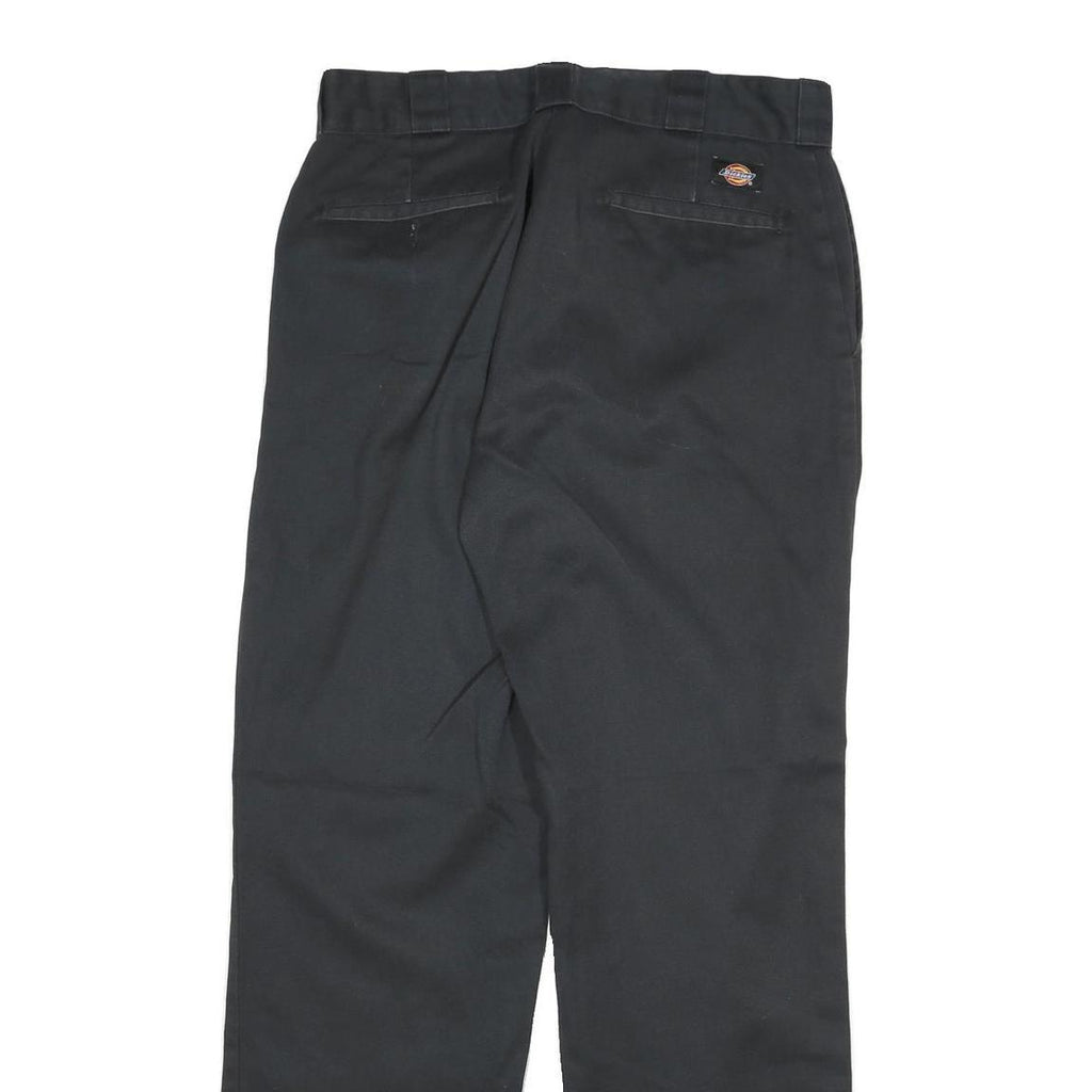 DICKIES Mens Cotton Blend Black Regular Fit Straight Trousers W30 L30 Workwear