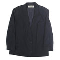 RICHARD MULLER Womens Black Wool Classic Button Jacket L Tailored Plain