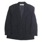 RICHARD MULLER Womens Black Wool Classic Button Jacket L Tailored Plain