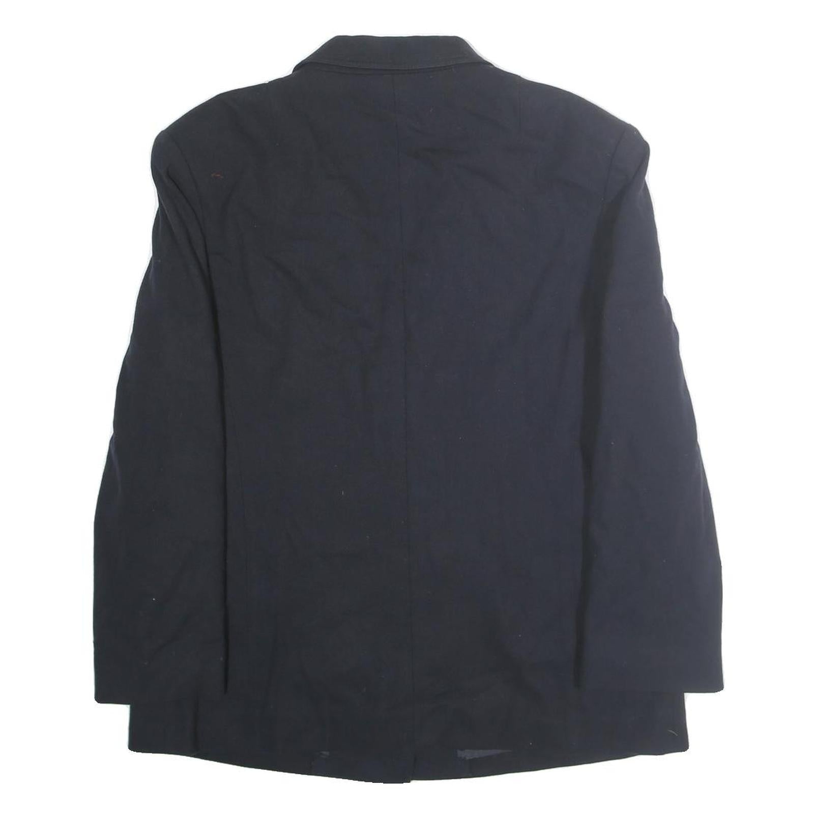 RICHARD MULLER Womens Black Wool Classic Button Jacket L Tailored Plain