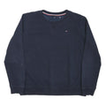 TOMMY HILFIGER Womens Navy Blue Crew Neck M Sweatshirt Logo Cotton Blend