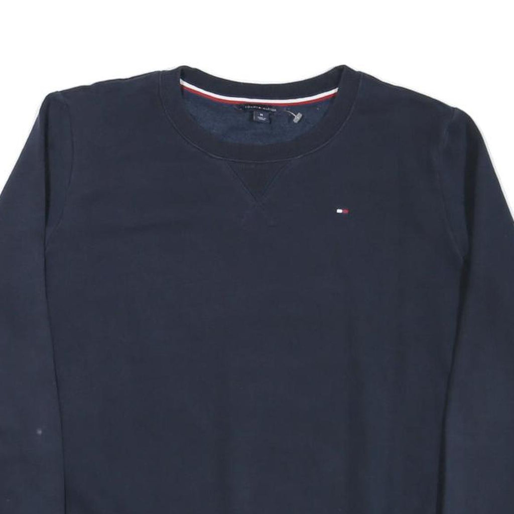 TOMMY HILFIGER Womens Navy Blue Crew Neck M Sweatshirt Logo Cotton Blend