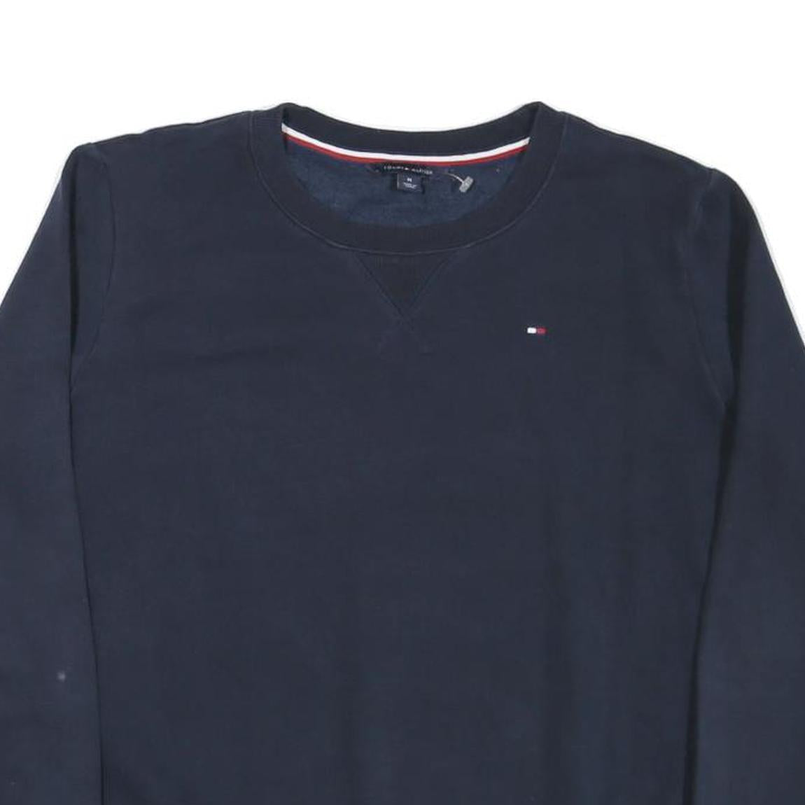 TOMMY HILFIGER Womens Navy Blue Crew Neck M Sweatshirt Logo Cotton Blend