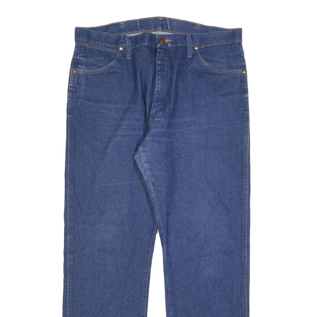 WRANGLER Mens Regular Blue Denim Jeans W36 L31 Classic Zip Cotton Blend Pockets