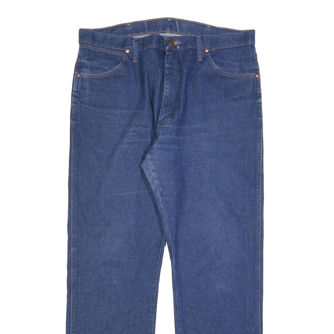WRANGLER Mens Regular Blue Denim Jeans W36 L31 Classic Zip Cotton Blend Pockets
