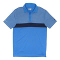 UNDER ARMOUR Mens Blue & Grey Striped Short Sleeve Polo Shirt S Performance