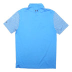 UNDER ARMOUR Mens Blue & Grey Striped Short Sleeve Polo Shirt S Performance