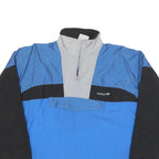 ADIDAS Mens Blue & Black Track Jacket L Nylon Colourblock Zip Retro Sportswear
