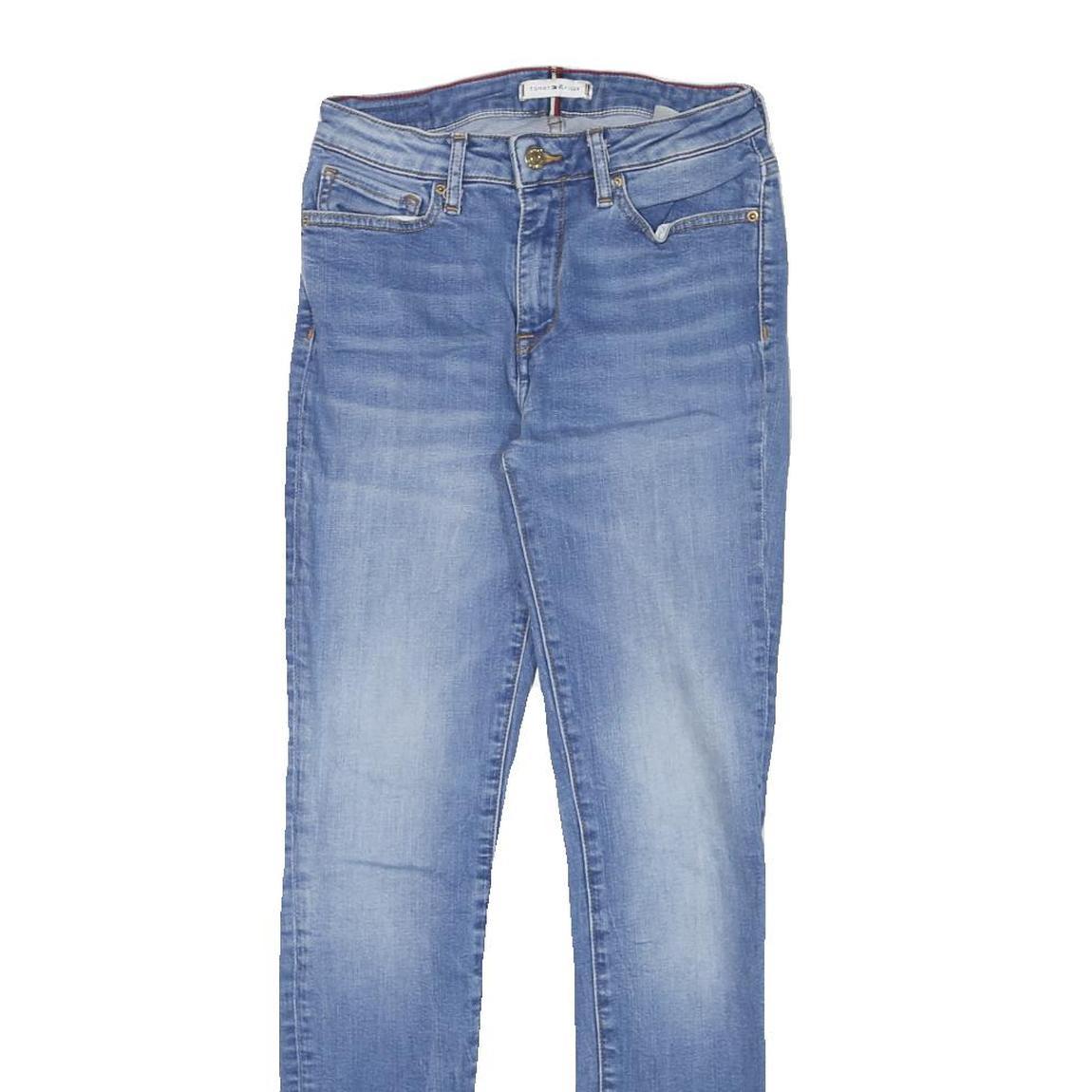 TOMMY HILFIGER Womens Jeans Blue Slim Skinny Denim Light W24 L28 Stylish Zip