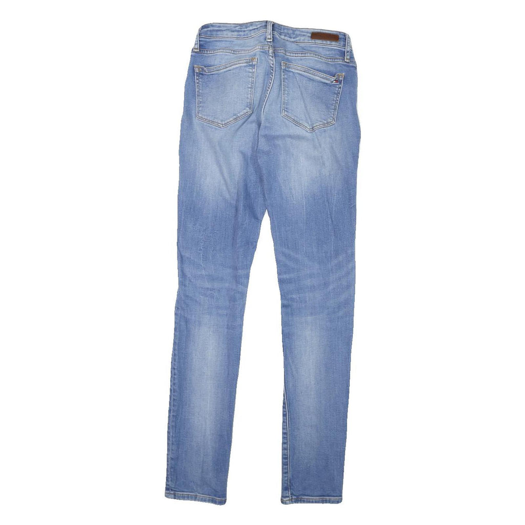 TOMMY HILFIGER Womens Jeans Blue Slim Skinny Denim Light W24 L28 Stylish Zip