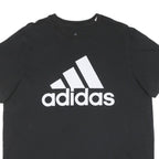 ADIDAS Mens Black Cotton Graphic T-Shirt XL Short Sleeve Crew Neck Sports Logo