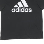 ADIDAS Mens Black Cotton Graphic T-Shirt XL Short Sleeve Crew Neck Sports Logo