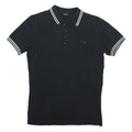 DIESEL Mens Black Polo Shirt XS Cotton Blend Short Sleeve Striped Collar