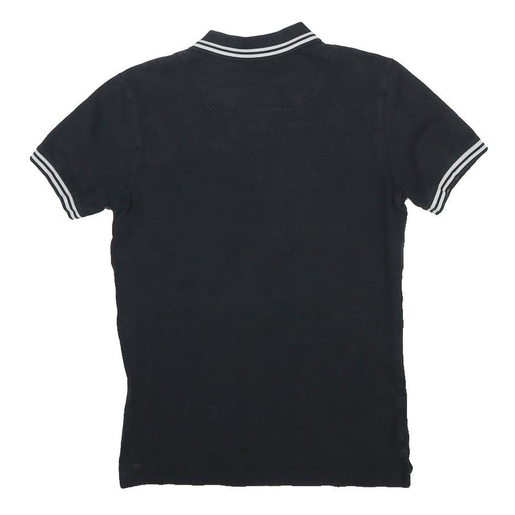DIESEL Mens Black Polo Shirt XS Cotton Blend Short Sleeve Striped Collar
