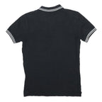 DIESEL Mens Black Polo Shirt XS Cotton Blend Short Sleeve Striped Collar