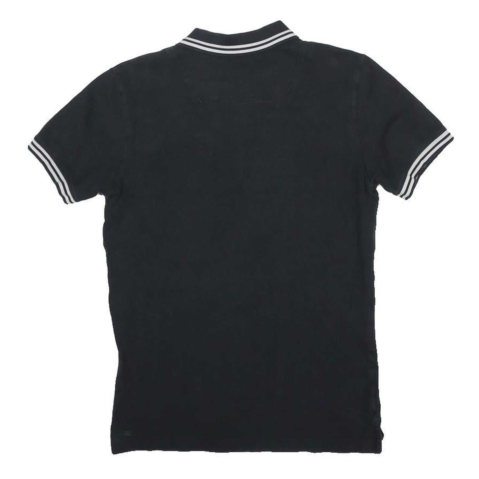 DIESEL Mens Black Polo Shirt XS Cotton Blend Short Sleeve Striped Collar