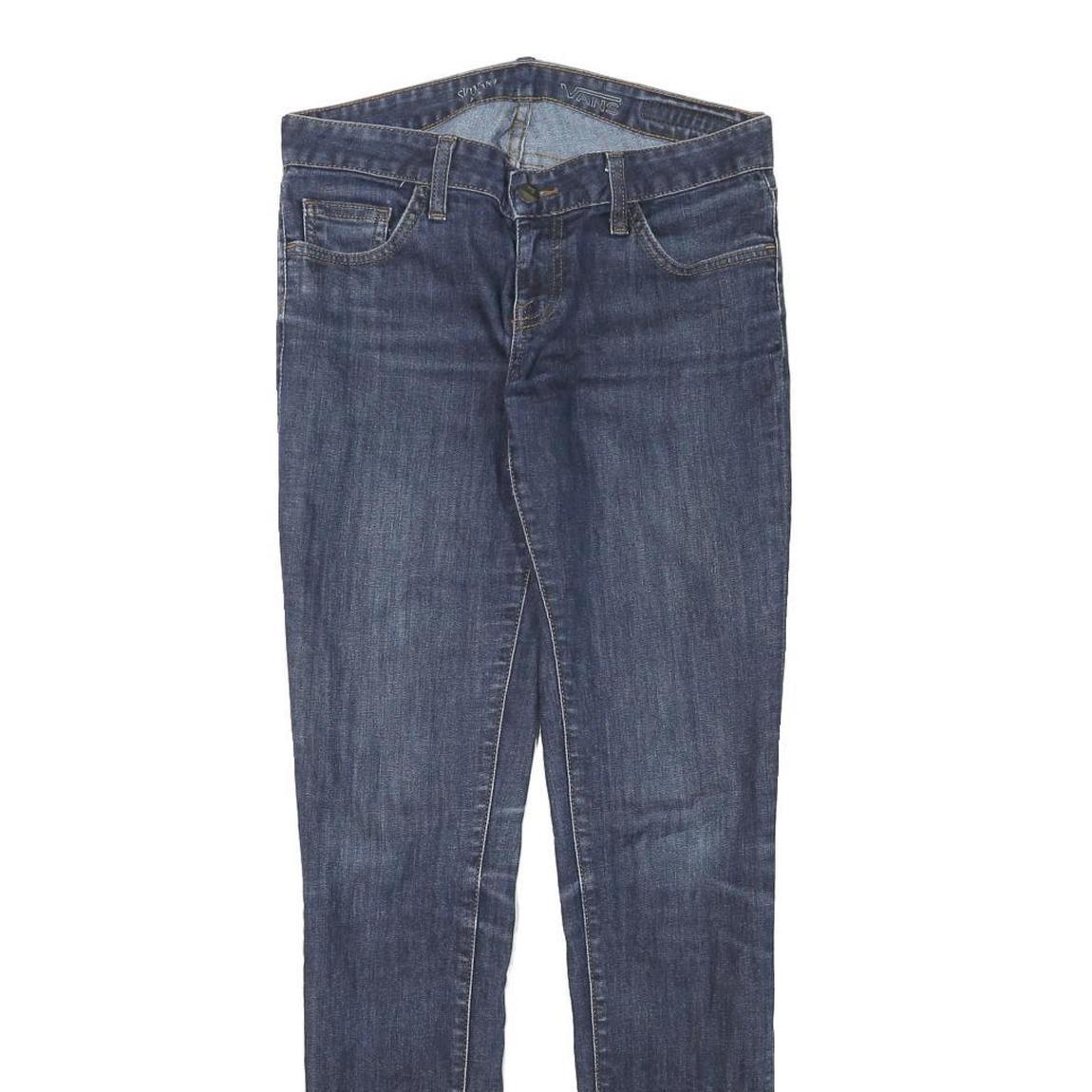VANS Womens Blue Slim Skinny Denim Jeans W29 L31 Stretch Cotton Blend Zip