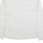 HILFIGER DENIM Mens Grey Plain Cotton Crew Neck Basic Knit Jumper S Casual