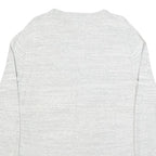 HILFIGER DENIM Mens Grey Plain Cotton Crew Neck Basic Knit Jumper S Casual