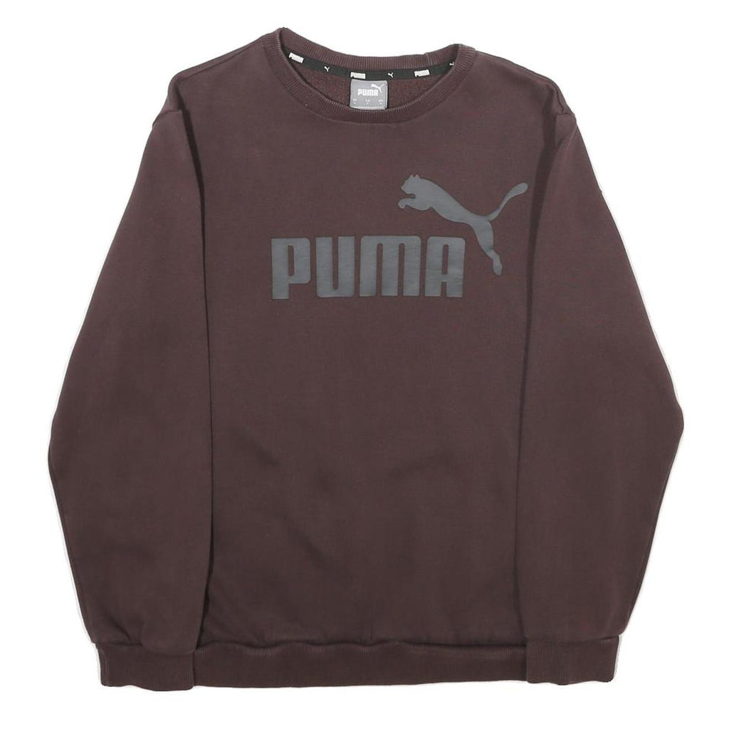 PUMA Mens Maroon Cotton Blend Crew Neck S Sweatshirt Sportswear Pullover