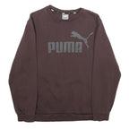 PUMA Mens Maroon Cotton Blend Crew Neck S Sweatshirt Sportswear Pullover