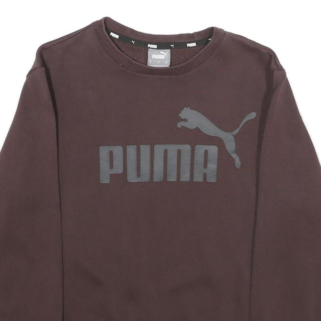 PUMA Mens Maroon Cotton Blend Crew Neck S Sweatshirt Sportswear Pullover
