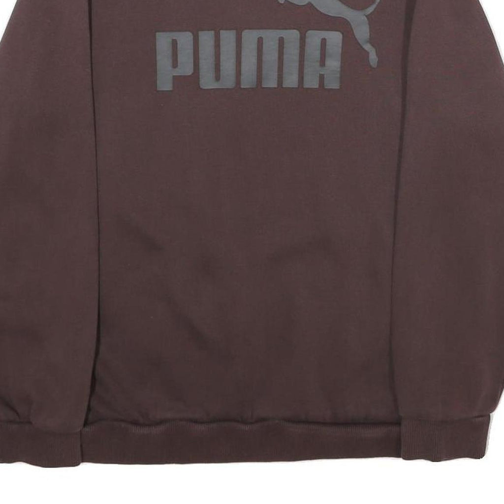 PUMA Mens Maroon Cotton Blend Crew Neck S Sweatshirt Sportswear Pullover