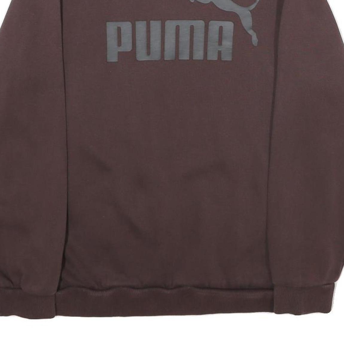 PUMA Mens Maroon Cotton Blend Crew Neck S Sweatshirt Sportswear Pullover