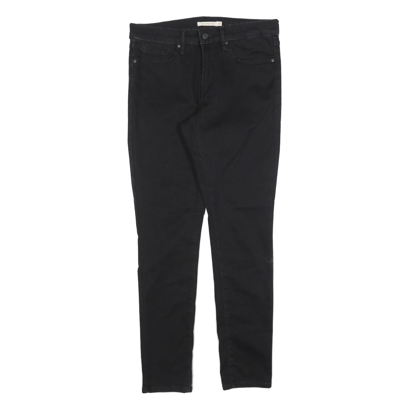 LEVI'S Womens Slim Fit Black Slim Jeans Denim W30 L30 311 Zip Closure