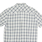 LEVI'S Mens White & Grey Check Western Shirt M Cotton Blend Short Sleeve Buttons