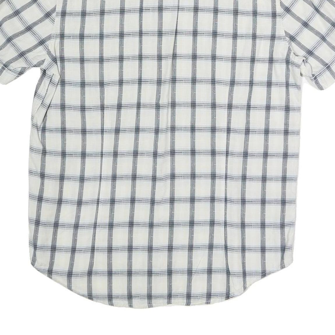 LEVI'S Mens White & Grey Check Western Shirt M Cotton Blend Short Sleeve Buttons