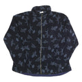 COLUMBIA Womens Navy Blue Jacket XL Polyester Zip Floral Pattern Outdoor Fleece