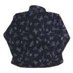 COLUMBIA Womens Navy Blue Jacket XL Polyester Zip Floral Pattern Outdoor Fleece