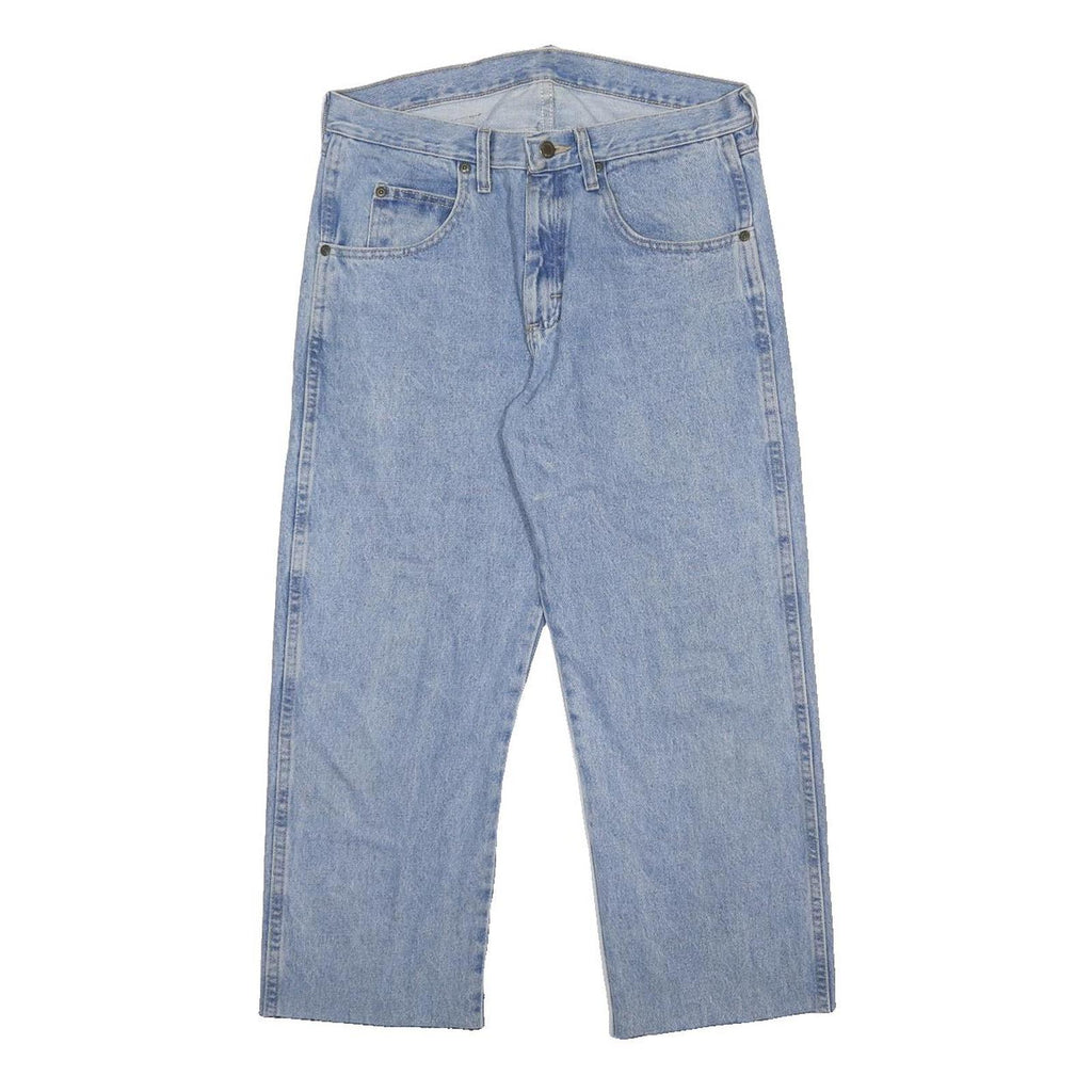 WRANGLER Mens Regular Fit Blue Denim Jeans W32 L25 Classic Cotton Zip Closure