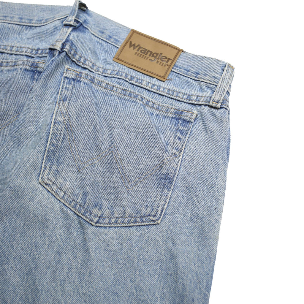 WRANGLER Mens Regular Fit Blue Denim Jeans W32 L25 Classic Cotton Zip Closure