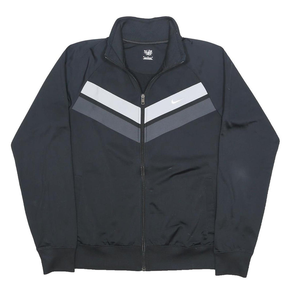 NIKE Mens Black & Grey Track Jacket M Polyester Zip Sports Casual
