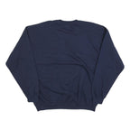GILDAN Mens Navy Blue Crew Neck XL Plain Cotton Blend Sweatshirt Pullover