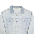Mens Light Blue Denim Jacket XL Cotton Button Closure Casual Classic Fit