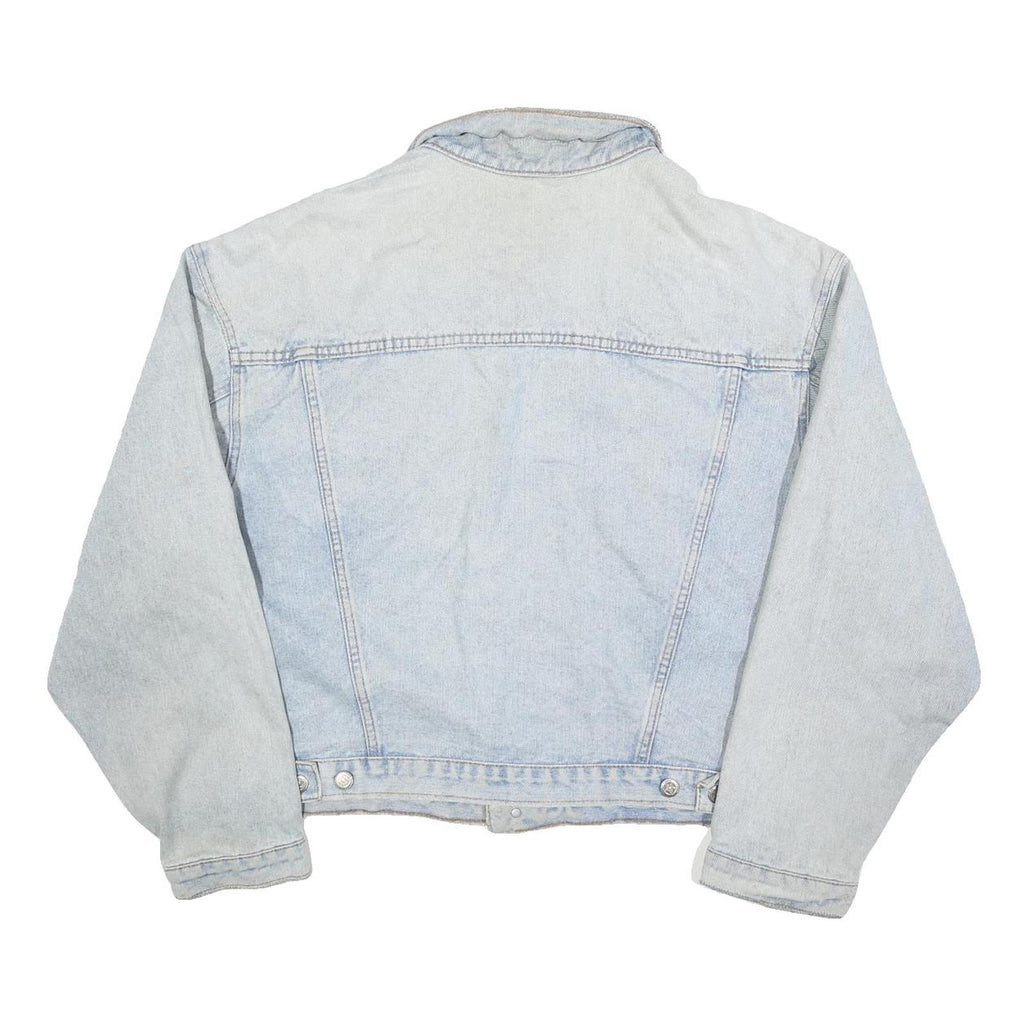 Mens Light Blue Denim Jacket XL Cotton Button Closure Casual Classic Fit