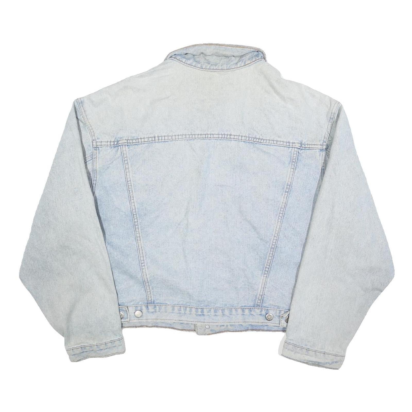 Mens Light Blue Denim Jacket XL Cotton Button Closure Casual Classic Fit